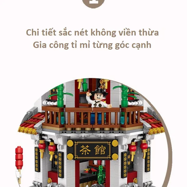 Combo 3 Nhà Phố Cổ Ngói Đỏ 1700 Mảnh Nhựa ABS Xếp Hình KaLoz