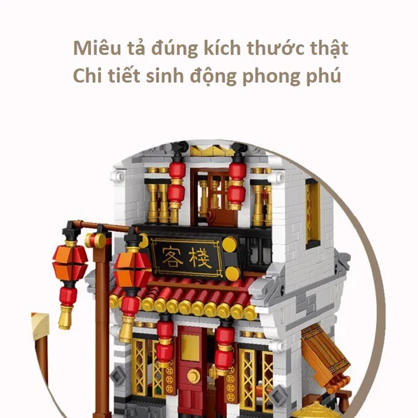 Combo 3 Nhà Phố Cổ Ngói Đỏ 1700 Mảnh Nhựa ABS Xếp Hình KaLoz