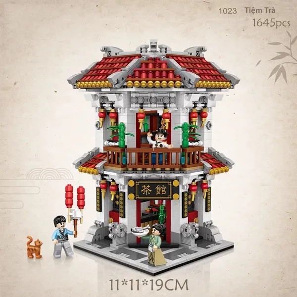 Combo 3 Nhà Phố Cổ Ngói Đỏ 1700 Mảnh Nhựa ABS Xếp Hình KaLoz