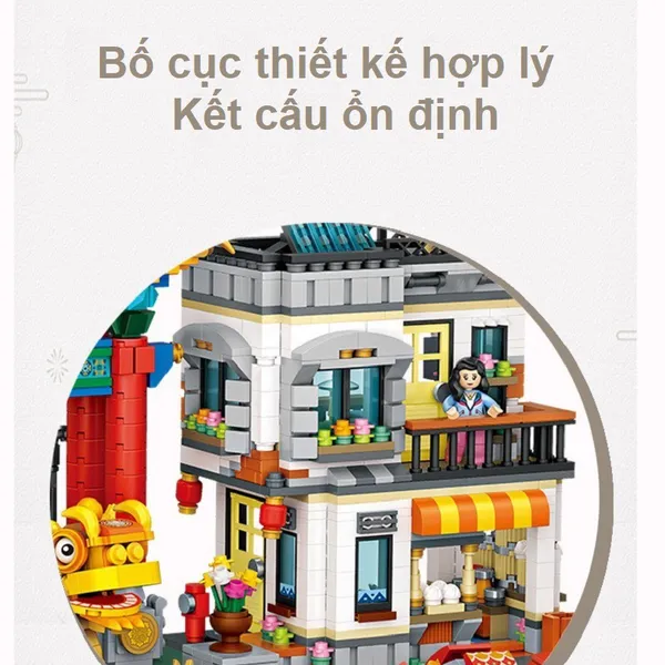 Combo Cổng ChinaTown Múa Lân 3581 Mảnh Nhựa ABS Xếp Hình KaLoz