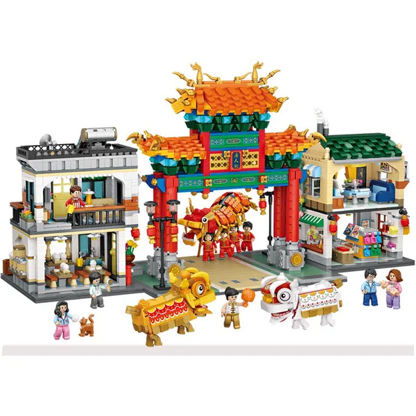 Combo Cổng ChinaTown Múa Lân 3581 Mảnh Nhựa ABS Xếp Hình KaLoz