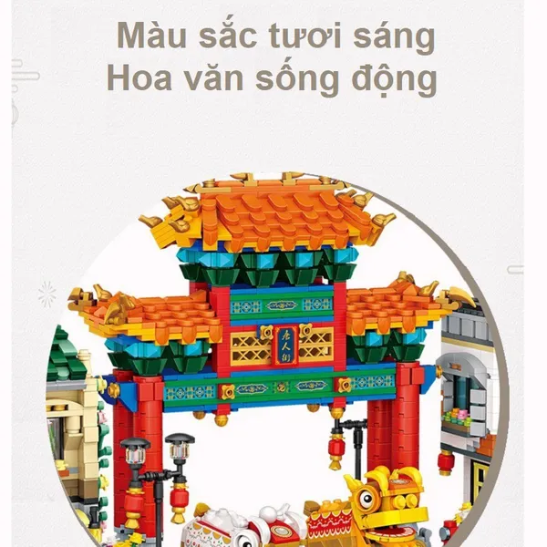 Combo Cổng ChinaTown Múa Lân 3581 Mảnh Nhựa ABS Xếp Hình KaLoz