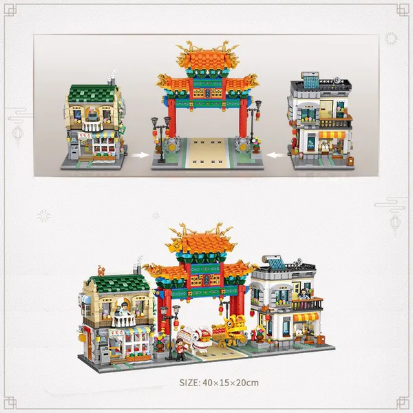 Combo Cổng ChinaTown Múa Lân 3581 Mảnh Nhựa ABS Xếp Hình KaLoz