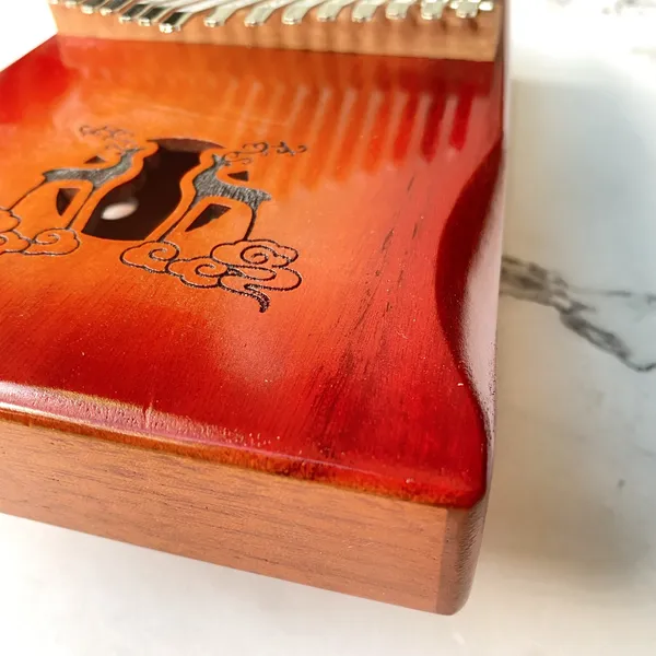 Đàn Kalimba 17 Phím Classic Mahogany Đỏ Hươu Đôi Hluru