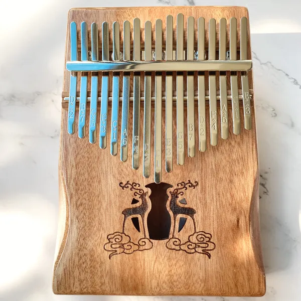 Đàn Kalimba 17 Phím Classic Mahogany Nâu Hươu Đôi Hluru