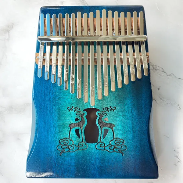 Đàn Kalimba 17 Phím Classic Mahogany Xanh Hươu Đôi Hluru