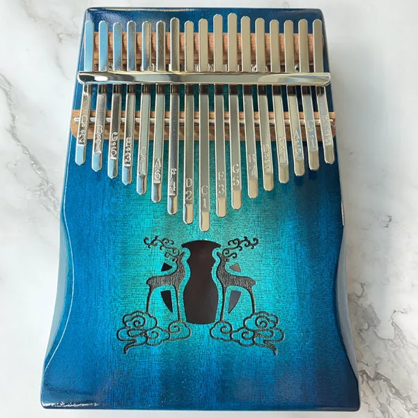 Đàn Kalimba 17 Phím Classic Mahogany Xanh Hươu Đôi Hluru