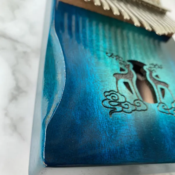 Đàn Kalimba 17 Phím Classic Mahogany Xanh Hươu Đôi Hluru