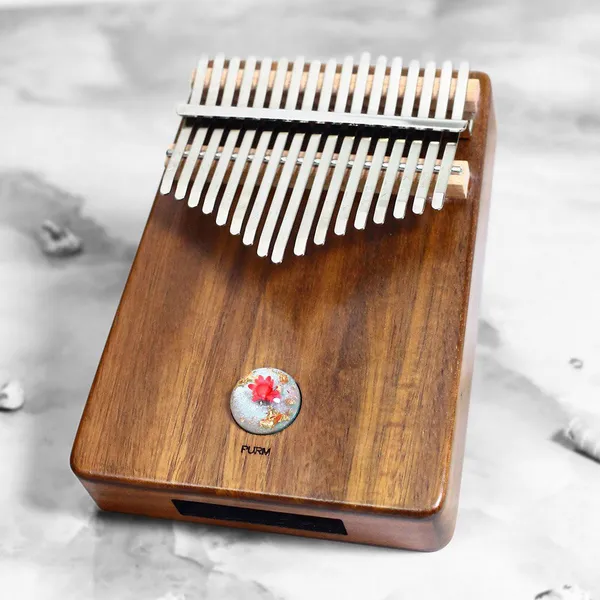 Đàn Kalimba 17 Phím Gỗ Keo Acacia (Koa) Âm Đáy Khảm Ngọc Purm