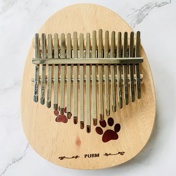 Đàn Kalimba 17 Phím Gỗ Phong/Mahogayny Nguyên Khối Khảm Vết Chân KaLinh
