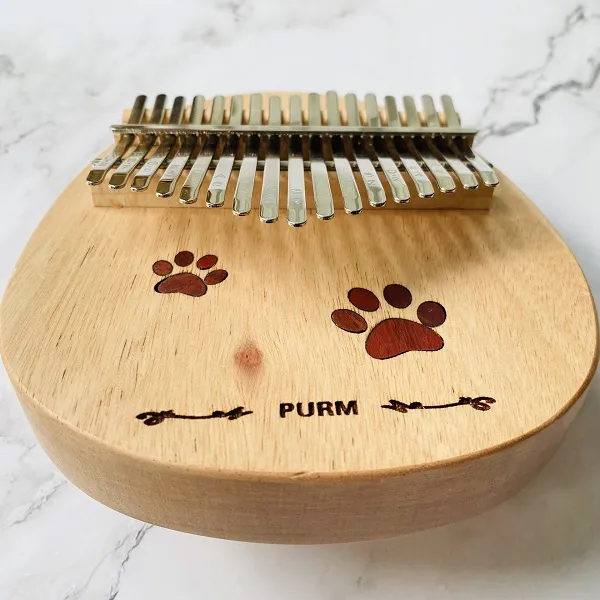 Đàn Kalimba 17 Phím Gỗ Phong/Mahogayny Nguyên Khối Khảm Vết Chân KaLinh