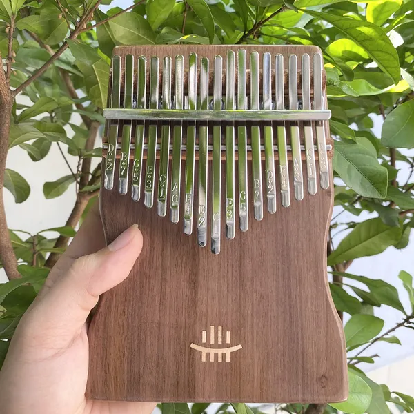 Đàn Kalimba 17 Phím Gỗ Nguyên Khối Bo Eo Walnut KaLinh