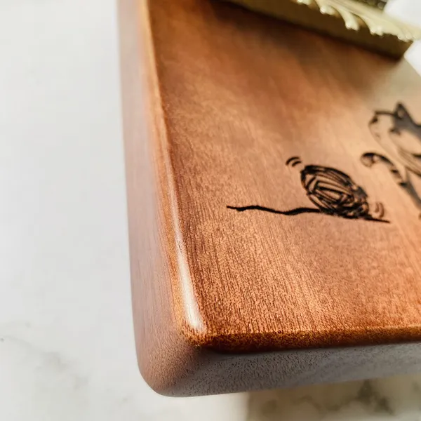 Đàn Kalimba 17 Phím Gỗ Mahogany Nguyên Khối Mèo Nghịch Len KaLinh