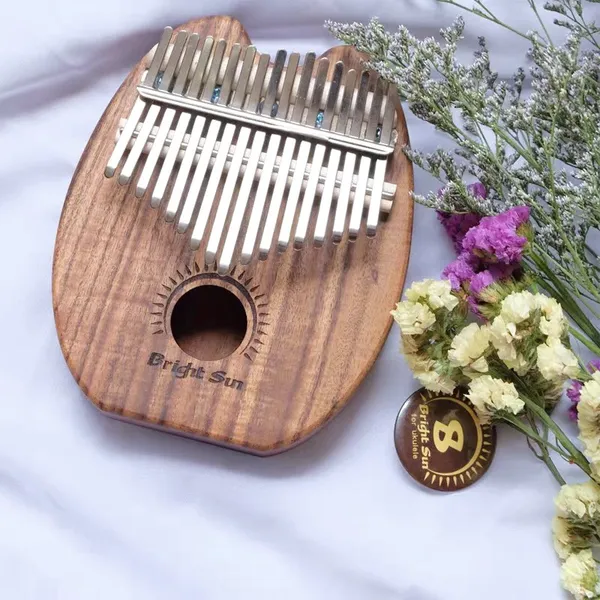 Đàn Kalimba 17 Phím Gỗ Sapele Cổ Điển Gấu Mèo BrightSun