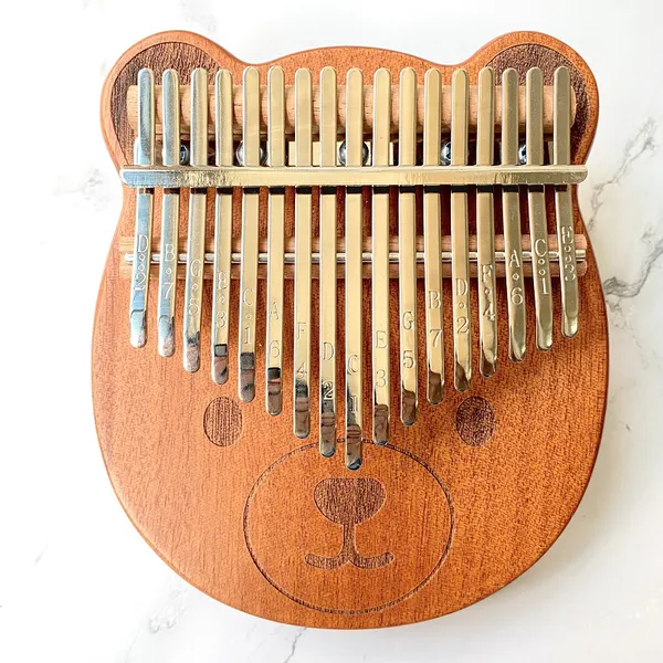 Đàn Kalimba 17 Phím Gỗ Sapele Đỏ Nguyên Khối Gấu Bo KaLinh