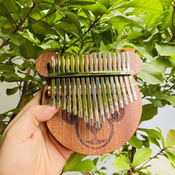 Đàn Kalimba 17 Phím Gỗ Sapele Nguyên Khối Gấu KaLinh