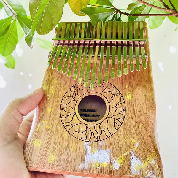 Đàn Kalimba Huashu Classic Gỗ Mahogany Nâu Tròn 17 Phím 21 Phím