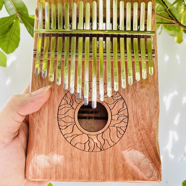 Đàn Kalimba Huashu Classic Gỗ Mahogany Nâu Tròn 17 Phím 21 Phím