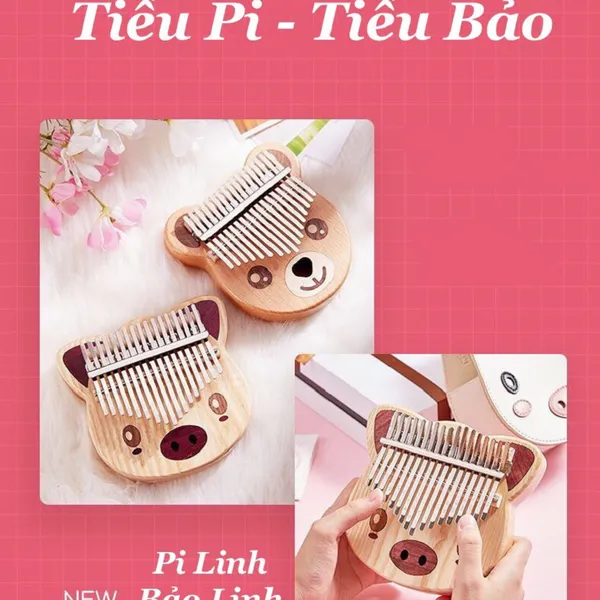 Đàn Kalimba 17 Phím Gỗ Sồi Nguyên Khối Tiểu Linh Byla KaLinh