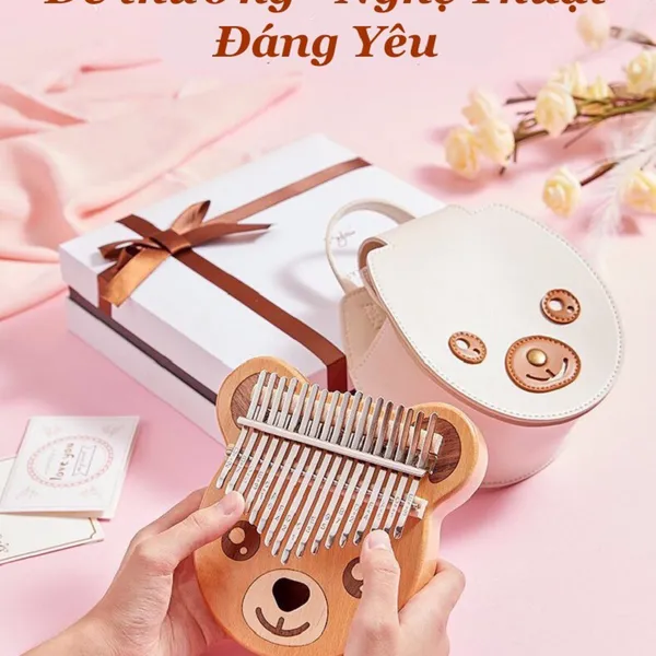 Đàn Kalimba 17 Phím Gỗ Sồi Nguyên Khối Tiểu Linh Byla KaLinh