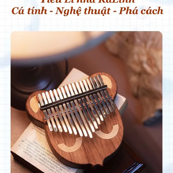 Đàn Kalimba 17 Phím Gỗ Sồi Nguyên Khối Tiểu Linh Byla KaLinh