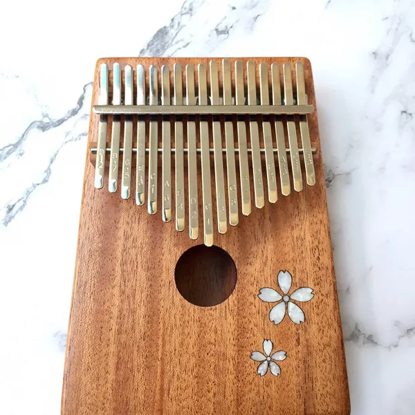 Đàn Kalimba 17 Phím Gỗ Mahogany Khảm Anh Đào Trắng KaLinh