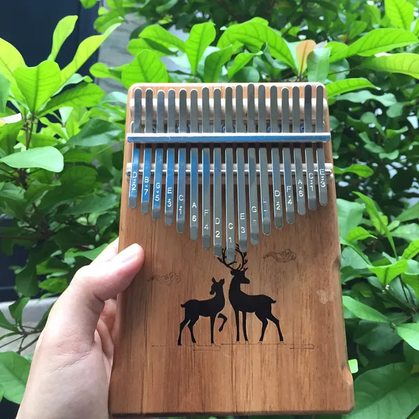 Đàn Kalimba 17 Phím Gỗ Mahogany Hươu Nâu KaLinh