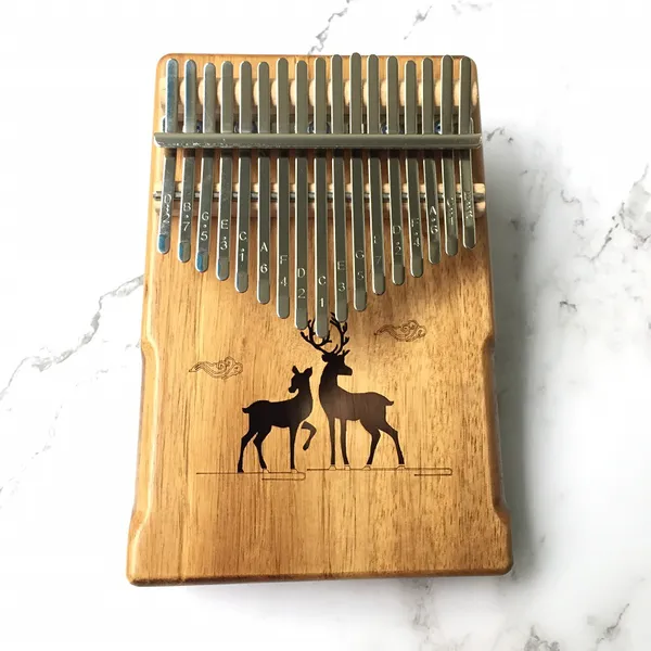 Đàn Kalimba 17 Phím Gỗ Mahogany Hươu Nâu KaLinh