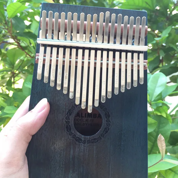Đàn Kalimba 17 Phím Gỗ Mahogany Cổ Điển Xanh Đậm Hluru KaLinh