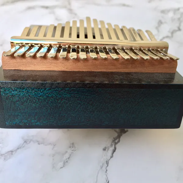 Đàn Kalimba 17 Phím Gỗ Mahogany Cổ Điển Xanh Đậm Hluru KaLinh