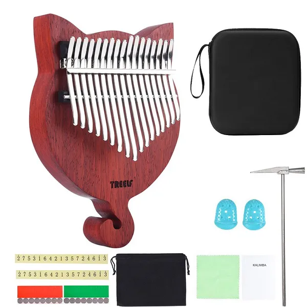 Đàn Kalimba 17 Phím Nguyên Khối Gỗ Hoa Lê Đỏ Tiểu Li Treelf KaLinh