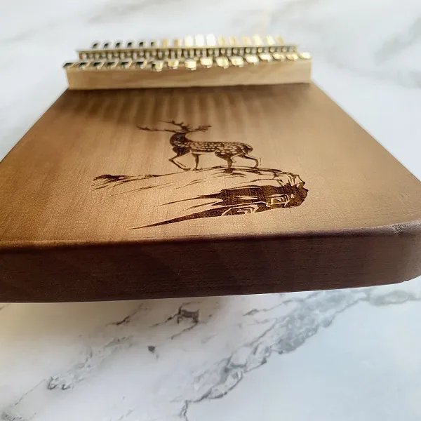 Đàn Kalimba 17 Phím Gỗ Mahogany Nguyên Khối Hươu Nâu KaLinh