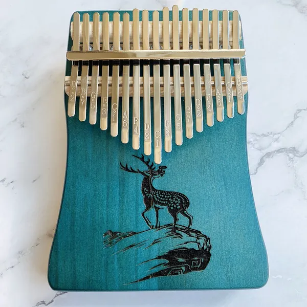 Đàn Kalimba 17 Phím Gỗ Mhogany Nguyên Khối Hươu Xanh KaLinh