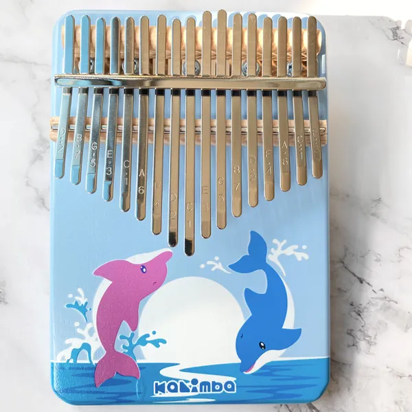 Đàn Kalimba 17 Phím Nguyên Khối Mahogany Cá Voi Xanh KaLinh
