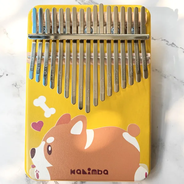 Đàn Kalimba 17 Phím Nguyên Khối Mahogany Cún Vàng KaLinh
