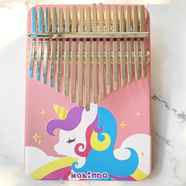 Đàn Kalimba 17 Phím Nguyên Khối Mahogany Kì Lân Hồng KaLinh
