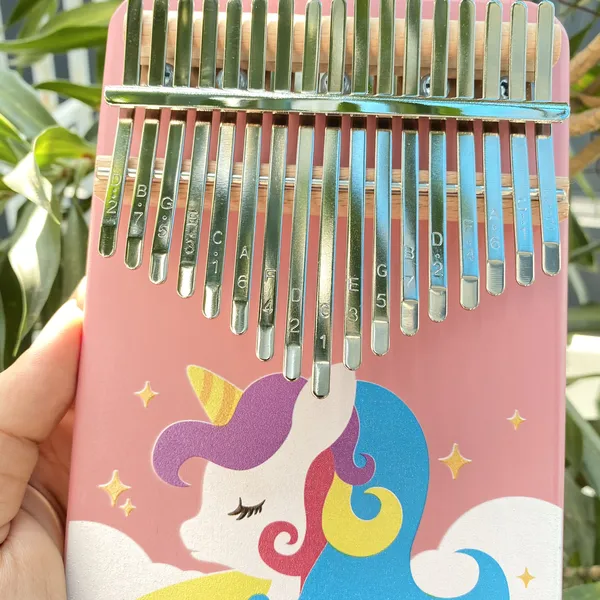 Đàn Kalimba 17 Phím Nguyên Khối Mahogany Kì Lân Hồng KaLinh