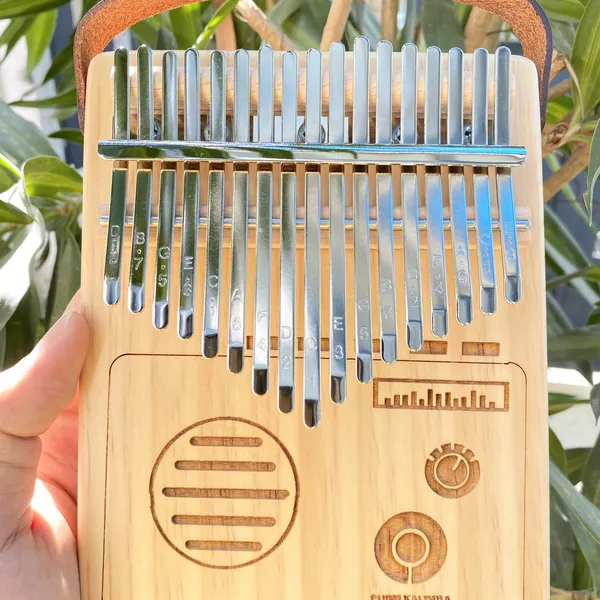 Đàn Kalimba 17 Phím Gỗ Vân Sam Nguyên Khối Radio Purm