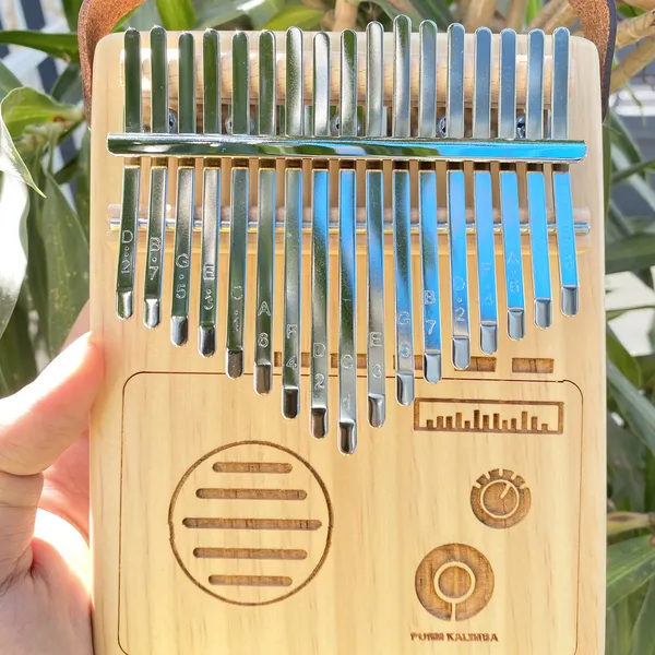 Đàn Kalimba 17 Phím Gỗ Vân Sam Nguyên Khối Radio Purm
