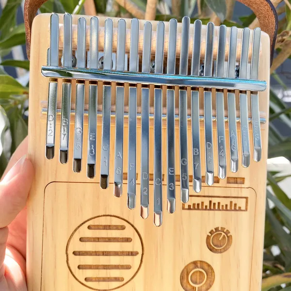 Đàn Kalimba 17 Phím Gỗ Vân Sam Nguyên Khối Radio Purm