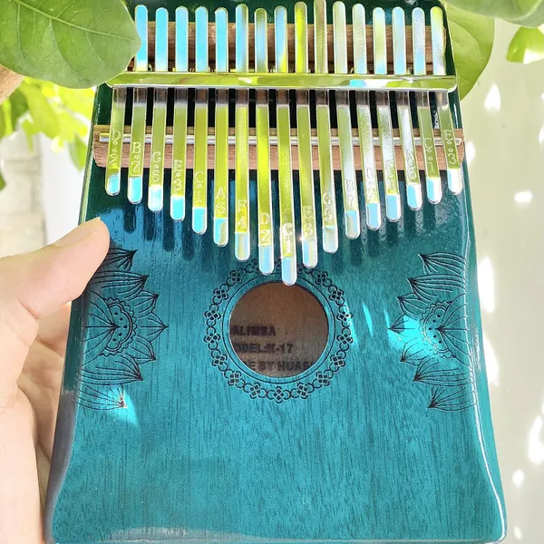 Đàn Kalimba 17 Phím Sen Huashu Màu Classic Gỗ Mahogany Bo Eo 