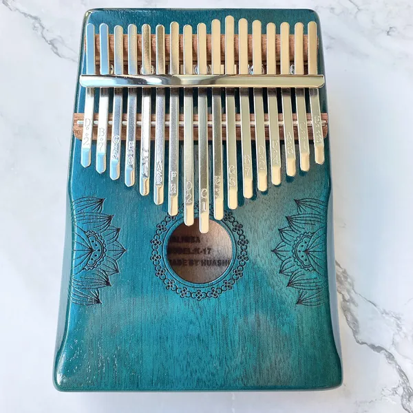 Đàn Kalimba 17 Phím Sen Huashu Màu Classic Gỗ Mahogany Bo Eo 