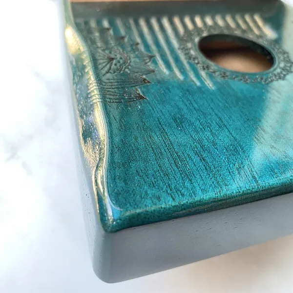 Đàn Kalimba 17 Phím Sen Huashu Màu Classic Gỗ Mahogany Bo Eo 