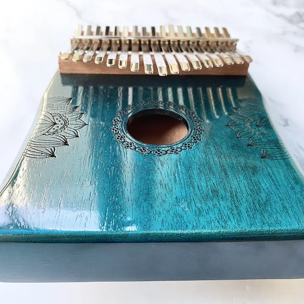 Đàn Kalimba 17 Phím Sen Huashu Màu Classic Gỗ Mahogany Bo Eo 