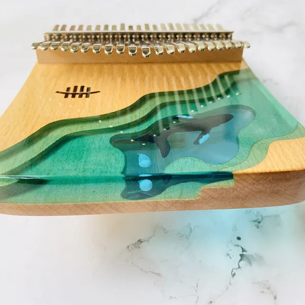 Đàn kalimba 21 phím Gỗ Nguyên Khối Cá Xanh Khảm KaLinh
