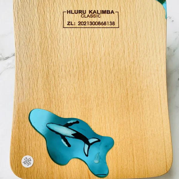 Đàn kalimba 21 phím Gỗ Nguyên Khối Cá Xanh Khảm KaLinh
