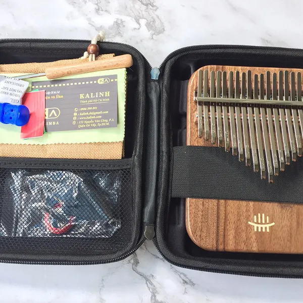 Đàn Kalimba 21 Phím Gỗ Nguyên Khối Walnut KaLinh