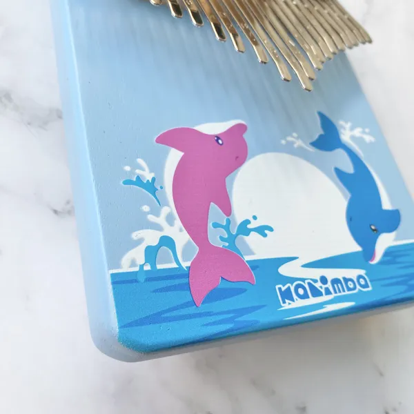Đàn Kalimba 21 Phím Nguyên Khối Mahogany Cá Voi Xanh KaLinh