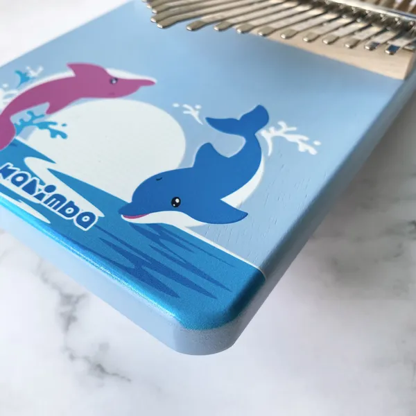 Đàn Kalimba 21 Phím Nguyên Khối Mahogany Cá Voi Xanh KaLinh
