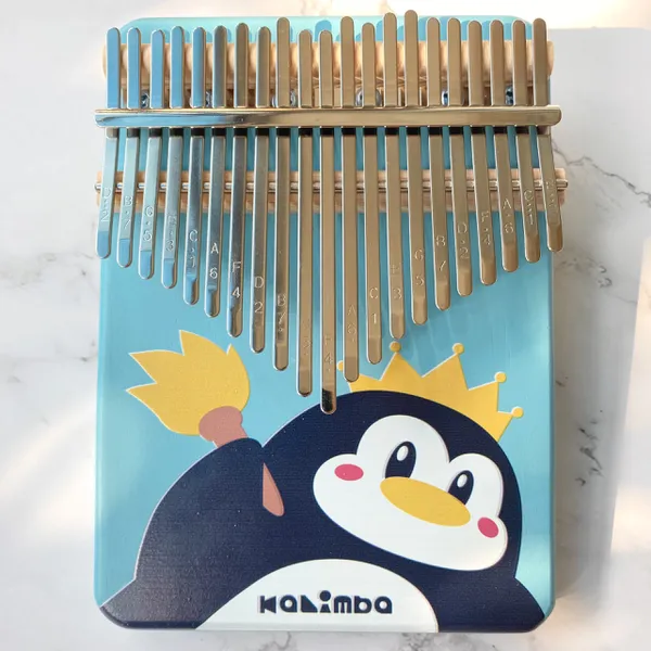 Đàn Kalimba 21 Phím Nguyên Khối Mahogany Cánh Cụt Xanh KaLinh